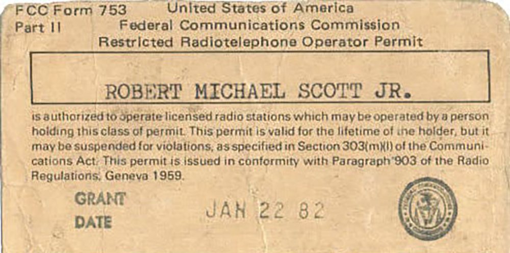 FCC Third Class Radio Operator Permit (Mike Scott)