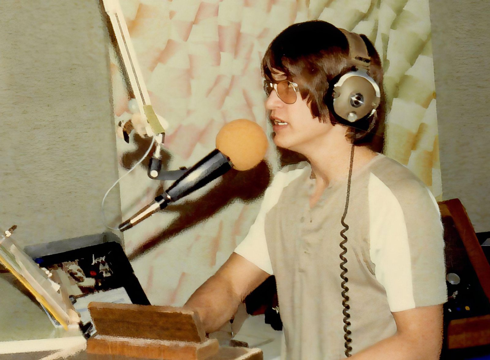 Volunteer DJ Skelly Martinez at KLYT, 1980 (Mark and Dorothy Steel)